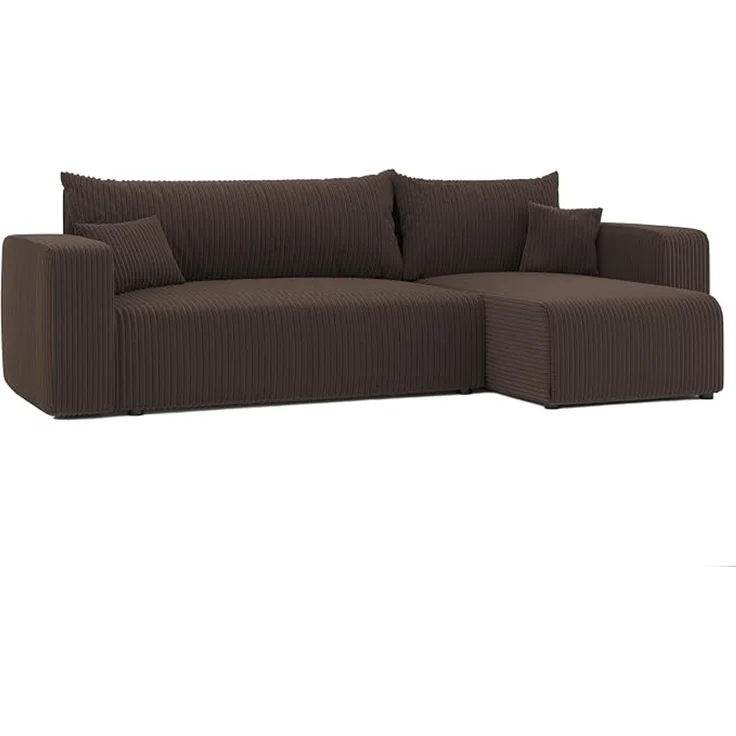 3-Sitzer-Ecksofa mit Schlaffunktion, Stauraum & beidseitig montierbarer Récamiere, Braun, 200 x 125 cm – Bild 4
