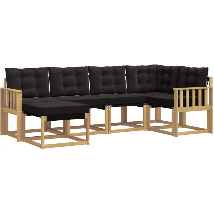 vidaXL Outdoor-Sofagarnitur 6 stk. 6-Sitzer Weiß und Schwarz 3389642 – Bild 2