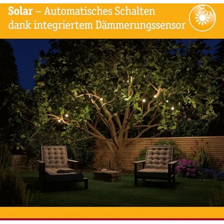 Paulmann 94877 Solar Lichterkette Aurinka IP44 3000K 60x3lm Schwarz – Bild 4