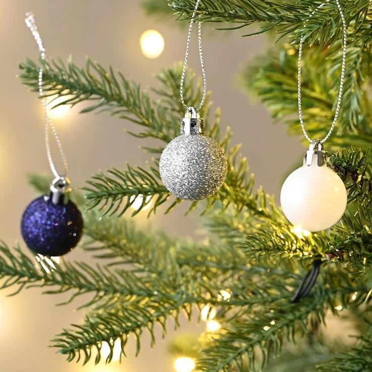 49er Weihnachtskugeln 3CM Kunststoff Christbaumkugeln Glänzend Glitzernd Matt – Bild 5