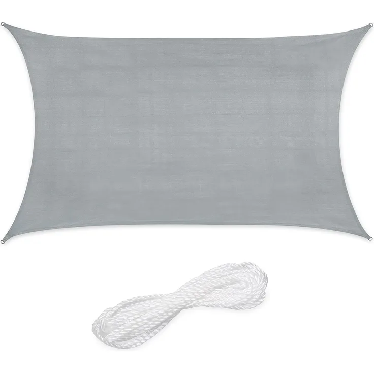 Relaxdays Rechteckiges Sonnensegel HDPE