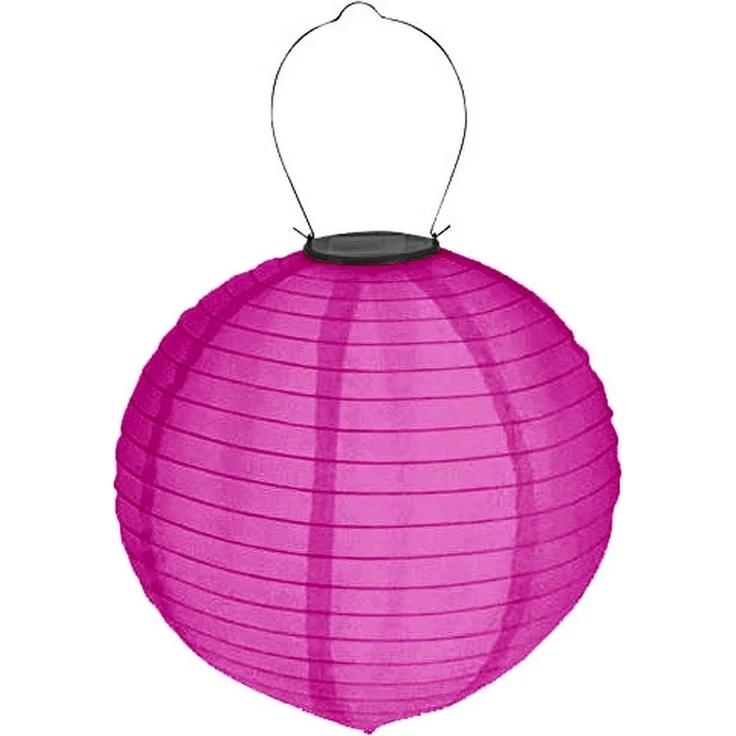 HAC24 LED Lampion 4x Deko Lampenschirm Lampe Party Garten Kugel Laterne, LED fest integriert, Kaltweiß, Bunt, Solar, Ø 20 cm, mit Haken zum Aufhängen – Bild 2