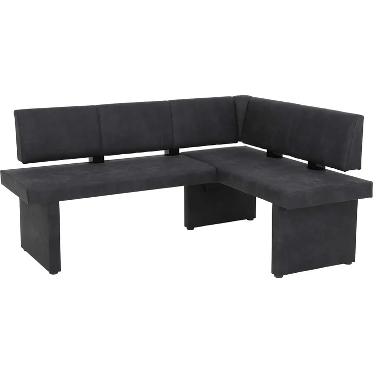 Eckbank Paola / Pia I EB, Mikrofaser, Stoff, Anthrazit, 168 x 86 x 128 cm