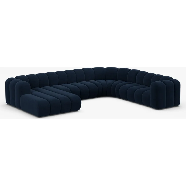 Micadoni Modulares Panorama Ecksofa Lupine 6-Sitzer Samt Salvador Königsblau Rechts – Bild 8