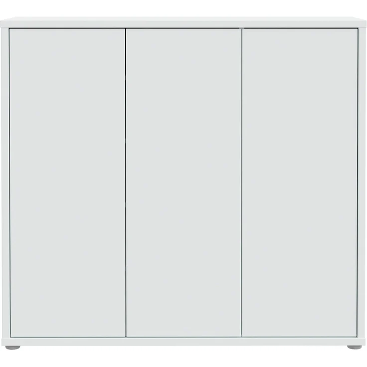 Forte ALICE SPRINGS Schuhschrank 100 110, moderner Flurschrank mit 3 Türen und 8 Einlegeböden, Holzwerkstoff, Secret Grey, 109,2 cm breit x 99,1 cm hoch x 34,9 cm tief – Bild 2