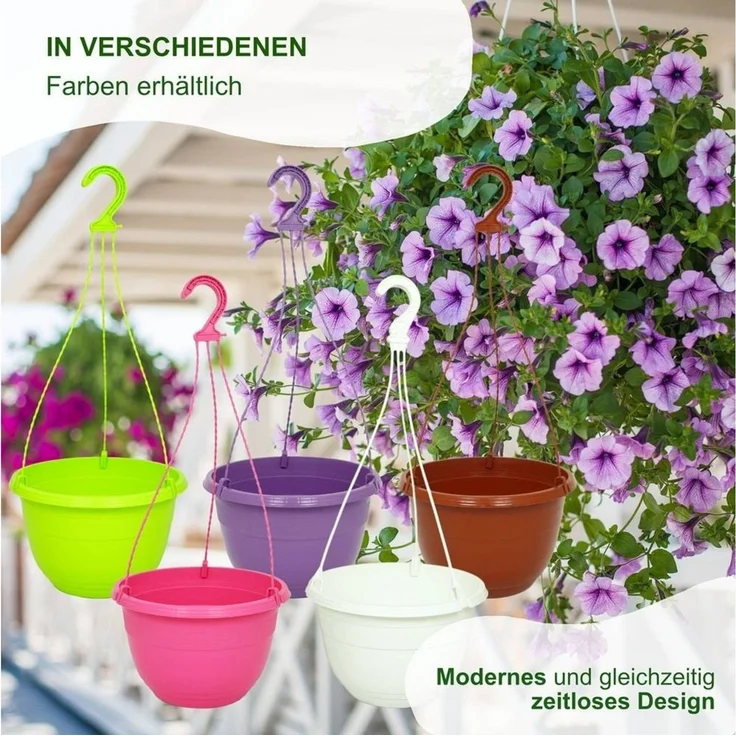 Heimwerkercenter Blumentopf MePla - 3 Stück Ampel ORION - UV-beständiger Blumenampel ø25cm - Pink – Bild 3