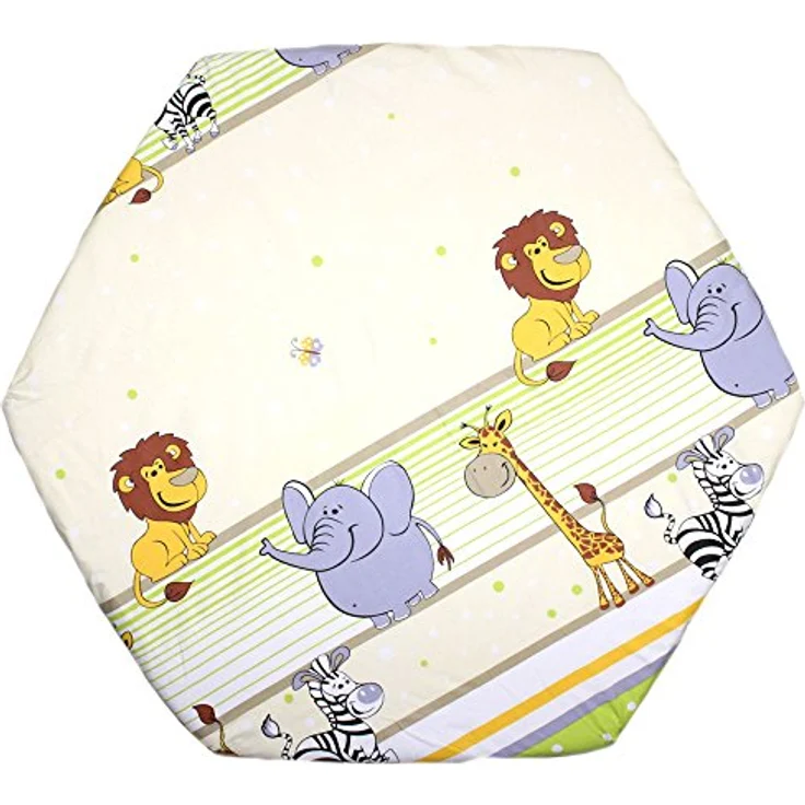 Spannbettlaken für 6-eck Laufgitter Matratze 120x105 cm Baby Kinder Laufstall Baumwolle D8 – Bild 3