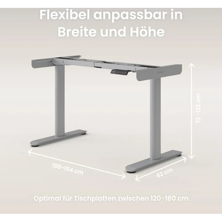 Ergotopia Schreibtisch Desktopia One (elektrisch höhenverstellbarer Schreibtisch Gestell), elektrisch höhenverstellbares Tischgestell – Bild 4
