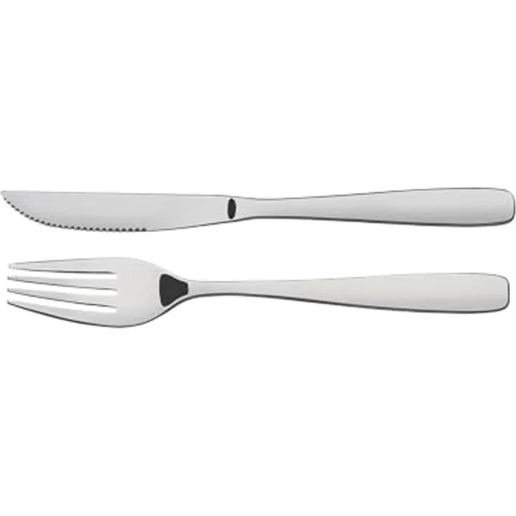 Tramontina 66960-917 Essentials Steakbesteck, 2 teiliges Set, Steakmesser und Steakgabel, Edelstahl 430, AISI 420