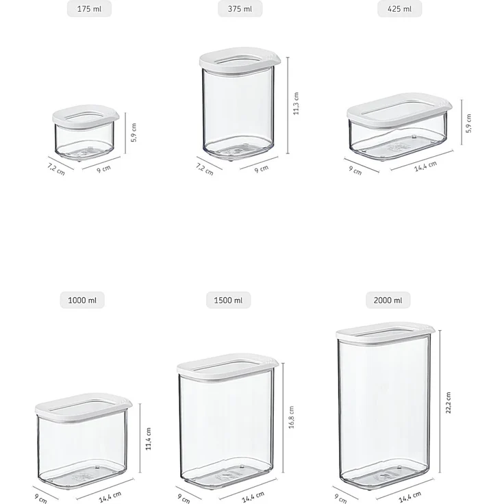 Mepal 4-teiliges Set Vorratsdosen mit Deckel - Lebensmittelbehälter Rechteckige - Küchenorganizer aus Kunststoff - Vorratsbehälter Luftdicht - 4 x 1000 ml - Nordic Green – Bild 3