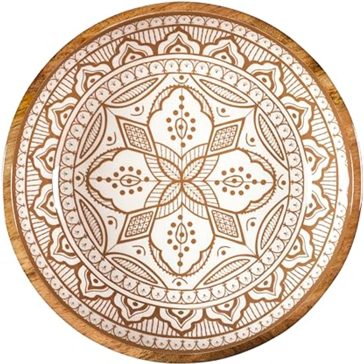 HOME DECO FACTORY, KA0570, Dune Mango Wood Terracotta Salad Bowl, Elegant and Modern Design, Ideal for Salads and Dishes, Easy Maintenance, Size 33 cm, Colors White, Brown, Orange – Bild 3