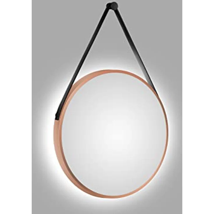 Talos Runder Wandspiegel mit indirekter LED Beleuchtung, Aluminiumrahmen in Kupfer matt, Ø 50 cm – Bild 2