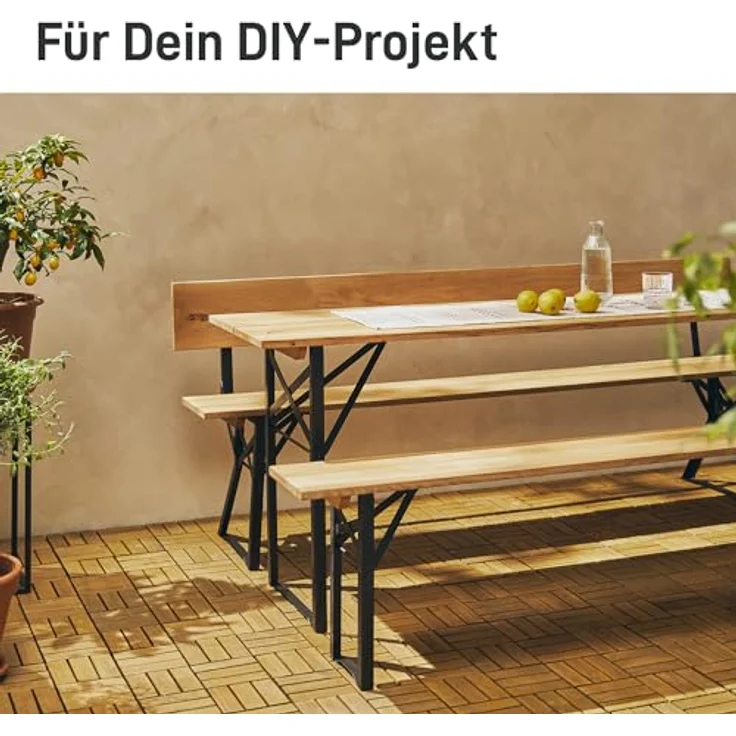 Natural Goods Berlin 2er Set Bierzeltgarnitur klappbar - Metall Gestell für Biertisch (Schwarz, 70x42 cm) - Tischbeine für Festzeltgarnitur - Stabiles Tischgestell für Garten, Terrasse & Camping – Bild 6