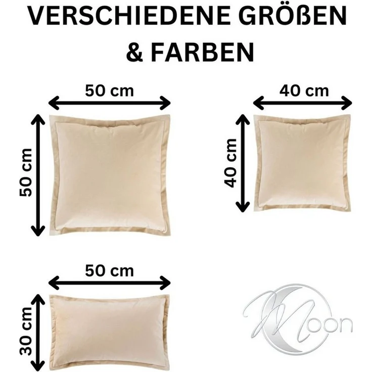MOON Heimtextilien Kissenhülle 2er Pack 40x40 cm Kissenbezug edle Samt Optik Moon Flora – Bild 4