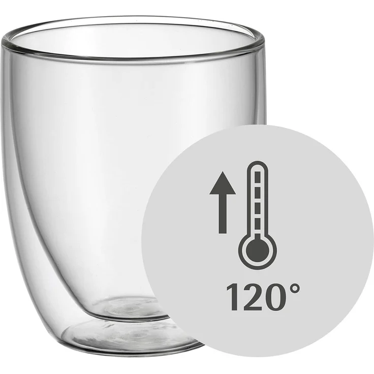 WMF Kult doppelwandige Cappuccino Gläser Set 6-teilig, doppelwandige Gläser 250ml, Schwebeeffekt, Thermogläser, hitzebeständiges Teeglas, Kaffeeglas, Klar – Bild 3