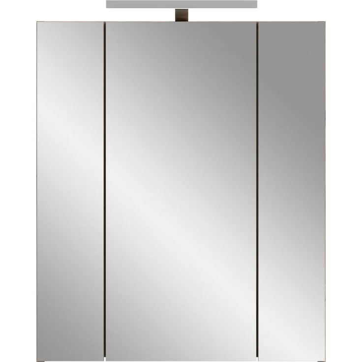 Spiegelschrank inkl. Beleuchtung (B/H/T: 60x70x18 cm) in schwarz matt und Nox Oak Nachbildung – Bild 2