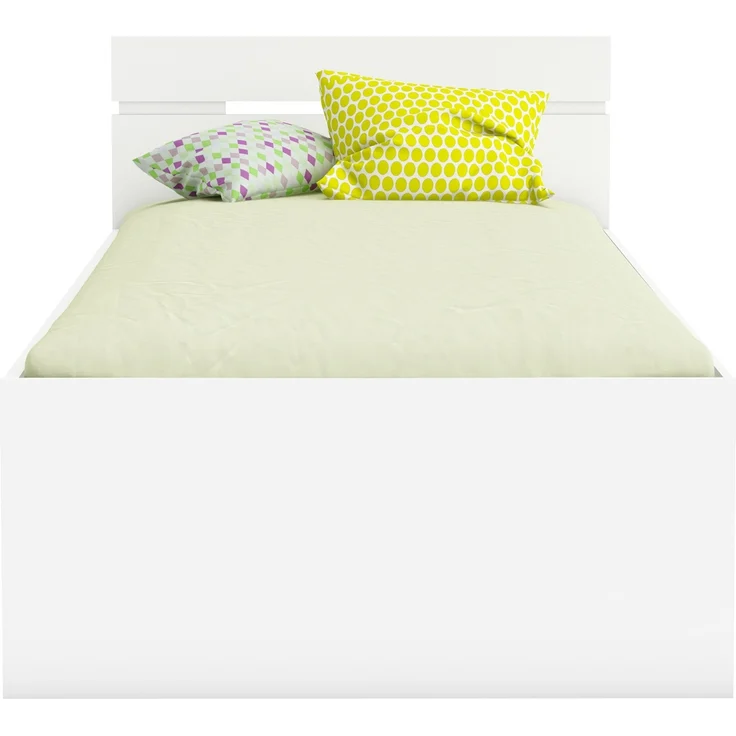 Stauraumbett >Lorenzo< in Perle Weiß - 94.5x74.2x204.3cm (BxHxT) – Bild 3