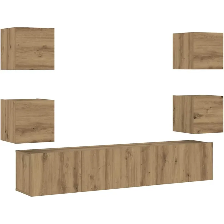 vidaXL TV-Wandschränke 6 Stk. Artisan-Eiche Holzwerkstoff 3328968