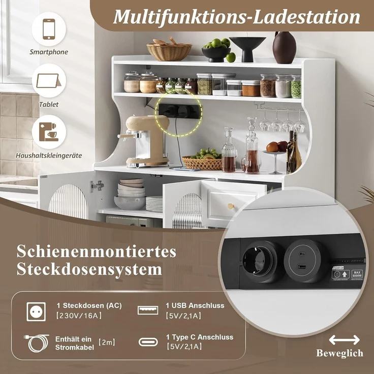 Kuchenschrank Buffetschrank Hochschrank Sideboard – Bild 7