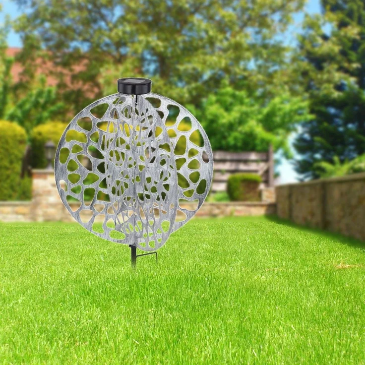 Solarleuchte Garten Scheibe Rund Solarlampe Außen Leuchte Solar mit Pflegetuch – Bild 5