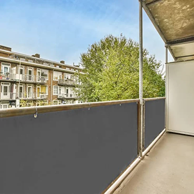 CCLIFE Balkon Sichtschutz Wind- und UV-Schutz Wetterfest 160 g/m2 mit Ösen Balkon sichtschutz Blickdicht 75x300 cm (3 Größen & 2 Farben) für Balkongeländer Terrasse Garten – Bild 6