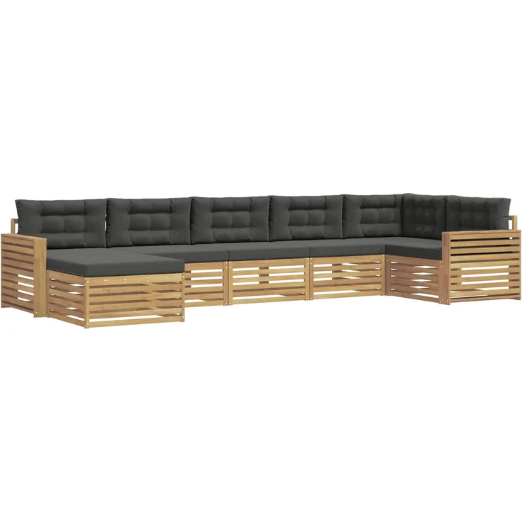 vidaXL Outdoor-Sofagarnitur 7 stk. 7-Sitzer Weiß und Anthrazit 3390852 – Bild 2