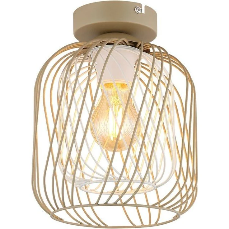 GLOBO LIGHTING Deckenleuchte DICHTI, ohne Leuchtmittel, Deckenlampe/sandfarben/Metallgeflecht/ø: 180mm/ – Bild 4