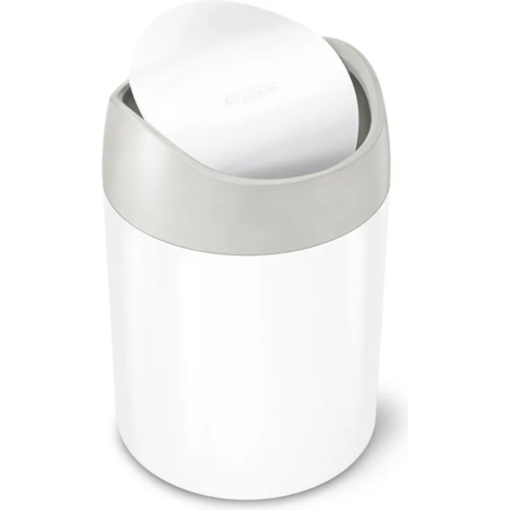 Simplehuman 1,5L Mini-Mülleimer, weiß