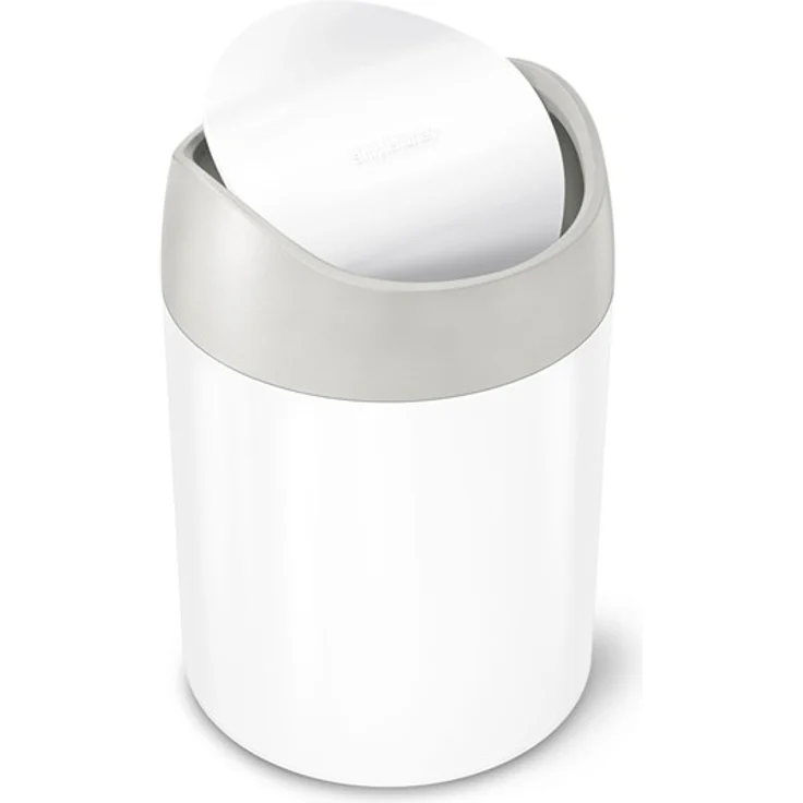 Simplehuman 1,5L Mini-Mülleimer, weiß