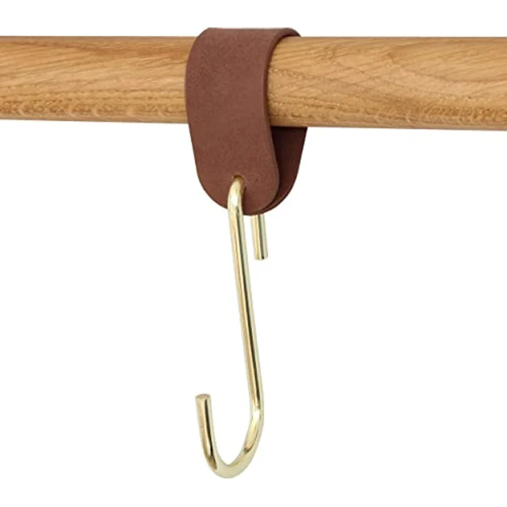 Natural Goods Berlin Garderobenhaken Schlaufe (6 St), Veganes PU Kunstleder Handtuch- Manetlhalter Kleideraufhänger S-Haken – Bild 7