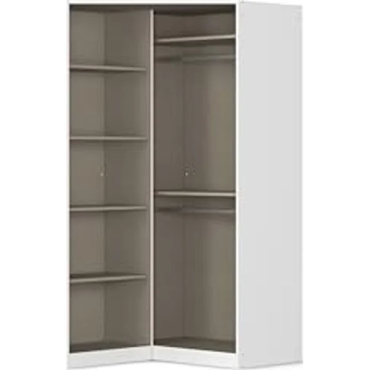 Rauch Möbel Costa, Eckschrank, Kleiderschrank für Schlafzimmer, Kinderzimmer, Babyzimmer, 2-türig, mit Spiegel, Zubehör Classic, Farbe Eiche Artisan, Holz, Breite 208 cm – Bild 5