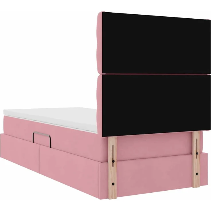 vidaXL Aufbewahrungsbett mit Matratze Rosa 90 x 200 cm Samt 3372068 – Bild 11