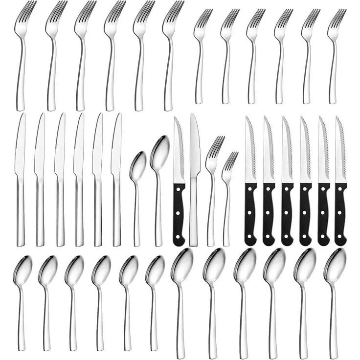 Premium Edelstahl Besteck Set 36-teilig für 6 Personen Wildone hochglanzpoliert – Bild 1