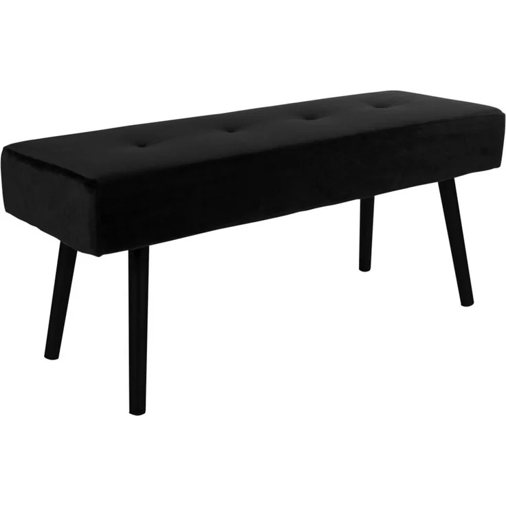 House Nordic Bank, Samt, schwarz, schwarze Beine, 100x35x44 cm, HN1207 – Bild 2