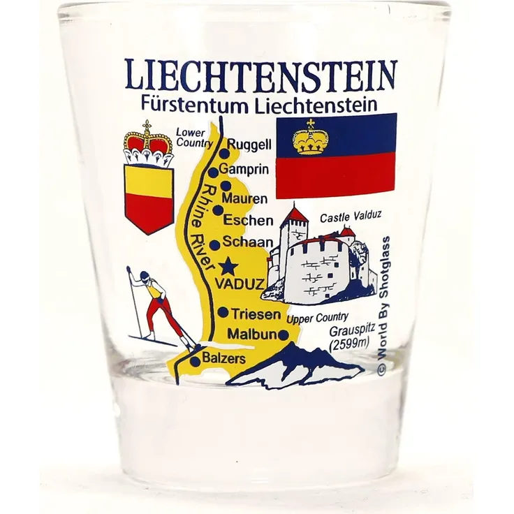 Liechtenstein Landmarks and Icons Collage Shot Glass by World By Shotglass
