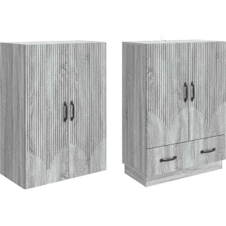 vidaXL Schrankset 2 pcs Grau Sonoma Holzwerkstoff 3416778 – Bild 3