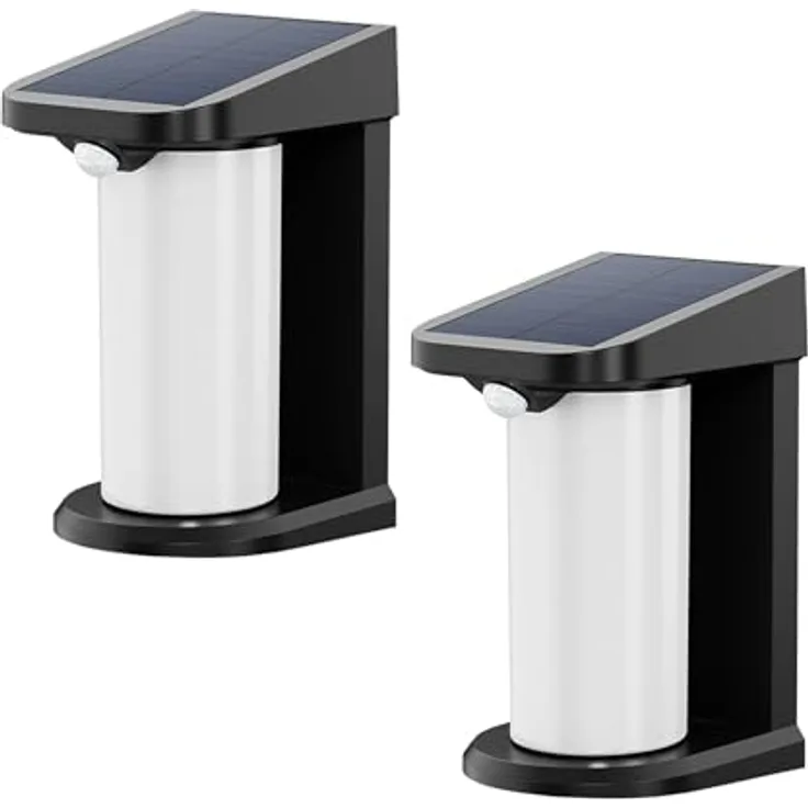 Lumisky 2er Set Solarstrahler Wandleuchte LUSTY, LED weiß, 18cm, mit Bewegungsmelder und IPX4 wasserdicht