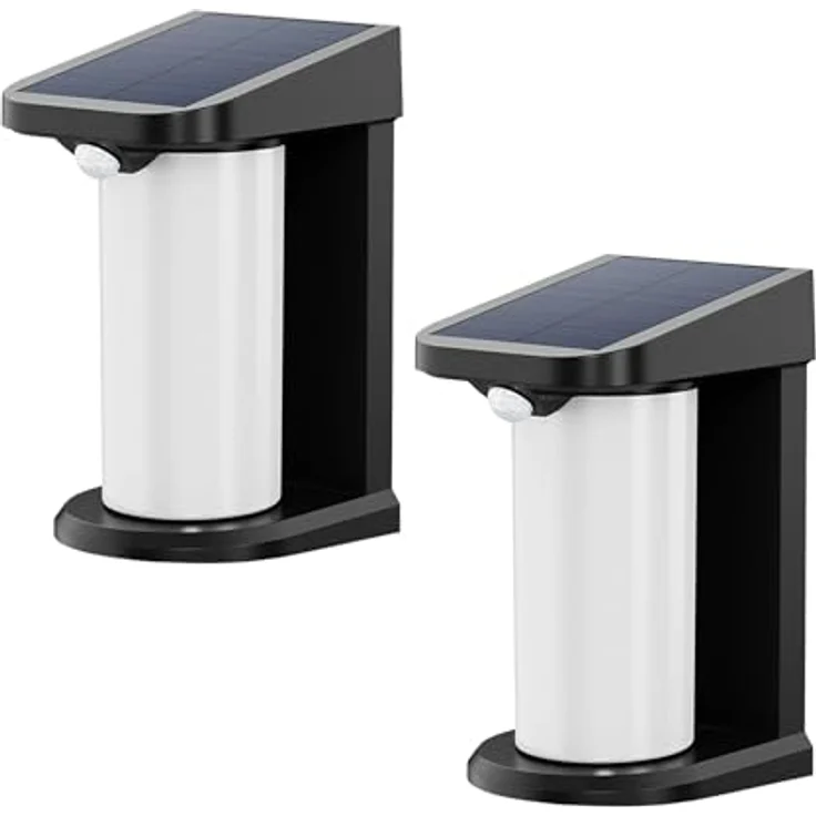 Lumisky 2er Set Solarstrahler Wandleuchte LUSTY, LED weiß, 18cm, mit Bewegungsmelder und IPX4 wasserdicht – Bild 1