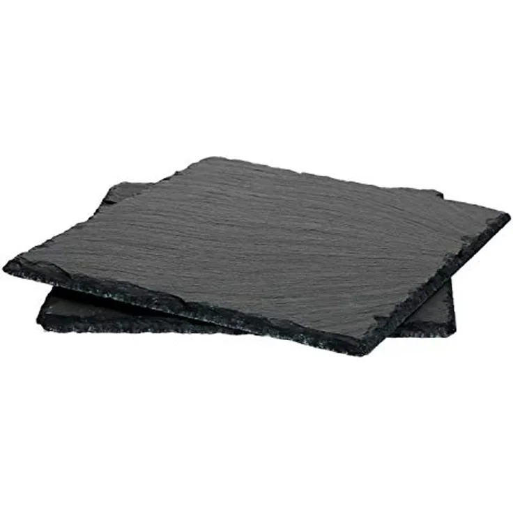 2x Schieferplatten 17x17 cm Tisch-Set Untersetzer Servierplatte Naturschiefer