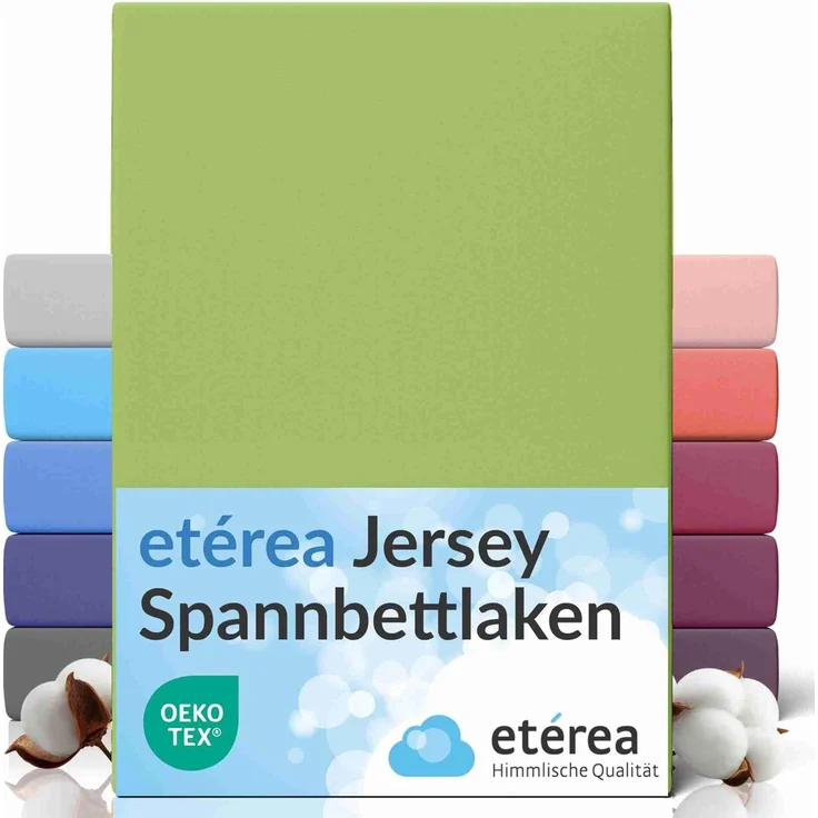 etérea Comfort Jersey Spannbettlaken Jade 140x200 cm - 160x200 cm – Bild 1