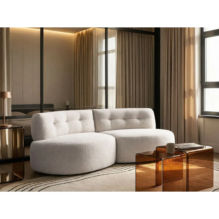 Sofa 3-Sitzer LAERDAL Bouclé Cremeweiß – Bild 3