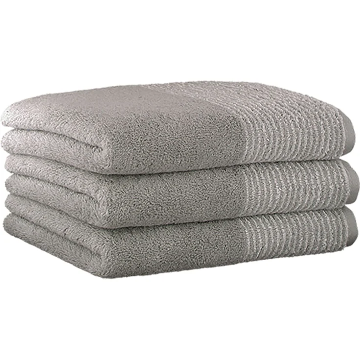CAWÖ Handtuch, 3er Pack - Luxury Home, C Two-Tone, Walkfrottier Platin 50x100cm – Bild 1