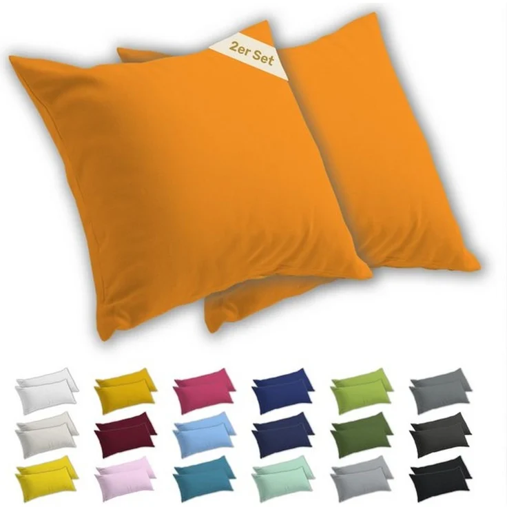 Lavea Kissenbezug 2er Set Kissenhülle Jersey, 100% Baumwolle, Kissenbezüge, (2 Stück), allergikerfreundlich - sicherer YKK-Reißverschluss - waschbar 60°C – Bild 4