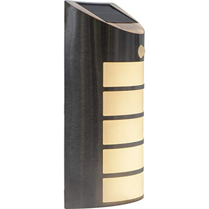 Outdoor Wandlampe ,Wally', Solarbetrieb, Dämmerungssensor + Bewegungsmelder, warmweiß, 26,5cm – Bild 3