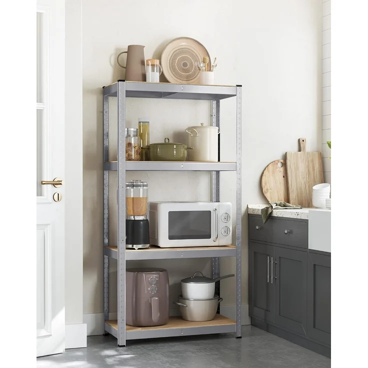 Songmics Schwerlastregal, 2er Set, Kellerregal, Lagerregal, 40 x 80 x 160 cm, Regal mit Stahlgestell, bis 520 kg belastbar, 4 verstellbare Ablagen, silbern GLR044E02 – Bild 9