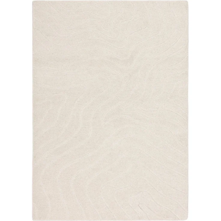 LeGer Home by Lena Gercke Wollteppich Zarrah, mit Wellendesign, Linienmuster, rechteckig, Höhe: 14 mm, reine Wolle, modern, Scandi, Wohnzimmer, Schlafzimmer, Esszimmer – Bild 2