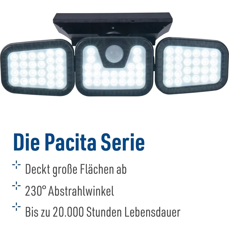näve LED Solarleuchte Pacita, Sensorschalter, LED fest integriert, Kaltweiß, Wandleuchte, dimmbar in 3 Stufen, Sensor/Dämmerungsschalter – Bild 2