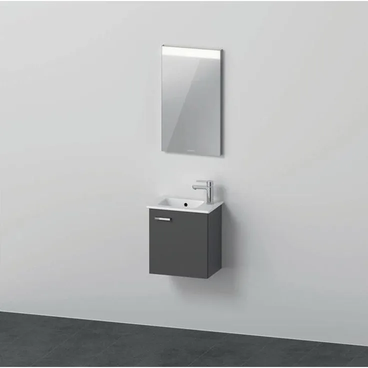 Duravit Badmöbelset XBASE 430, Wandhängendes Badmöbel-Set mit Spiegel und LED Licht, graphit matt