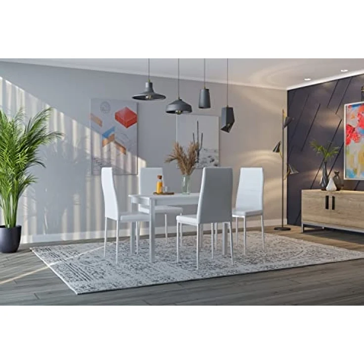 ASTIMESA Fija Küchentisch, Metall, Weiß, 100 x 60 cm – Bild 2