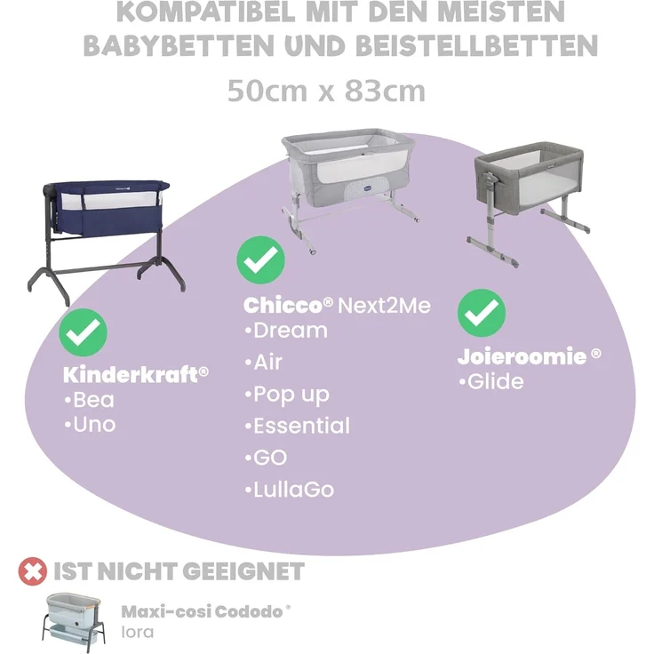 2X Spannbettlaken aus 100% Baumwolle mit Gummiband - 1X Matratzenschoner aus 100% wasserdichtem Material - 3er-Set - 50x83 cm - Weltraum – Bild 5